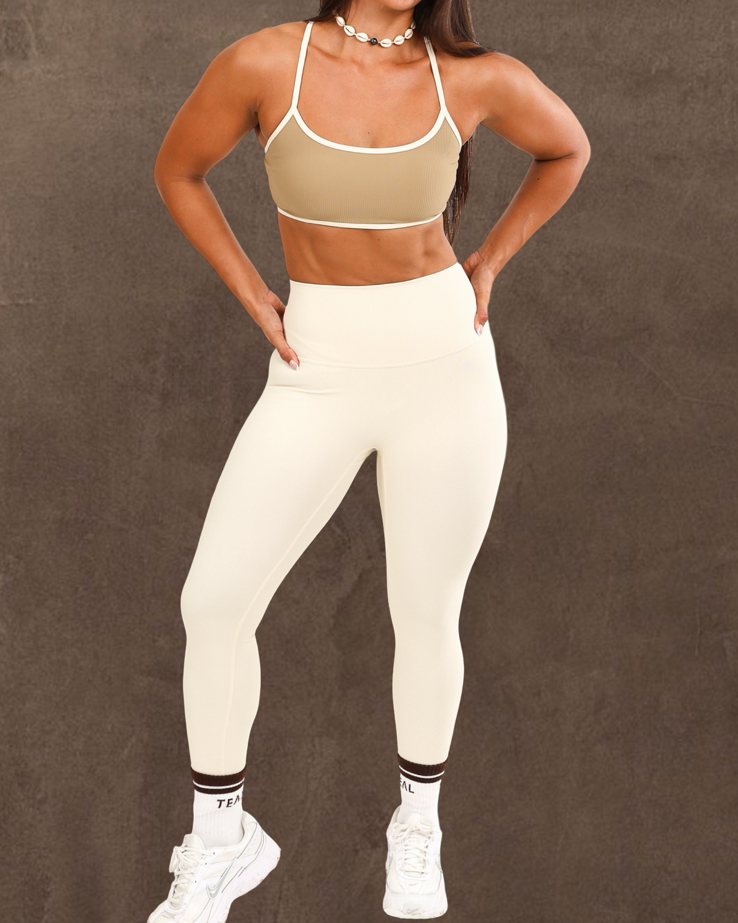 Essential Full Leggings in Ribbed Coconut