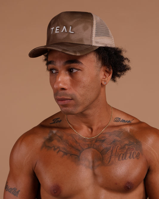 Trucker Hat in Brown Shibori