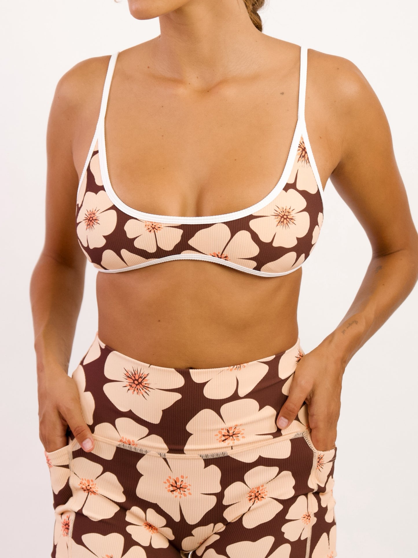 Liv Micro Top in Floral Burst Chocolate