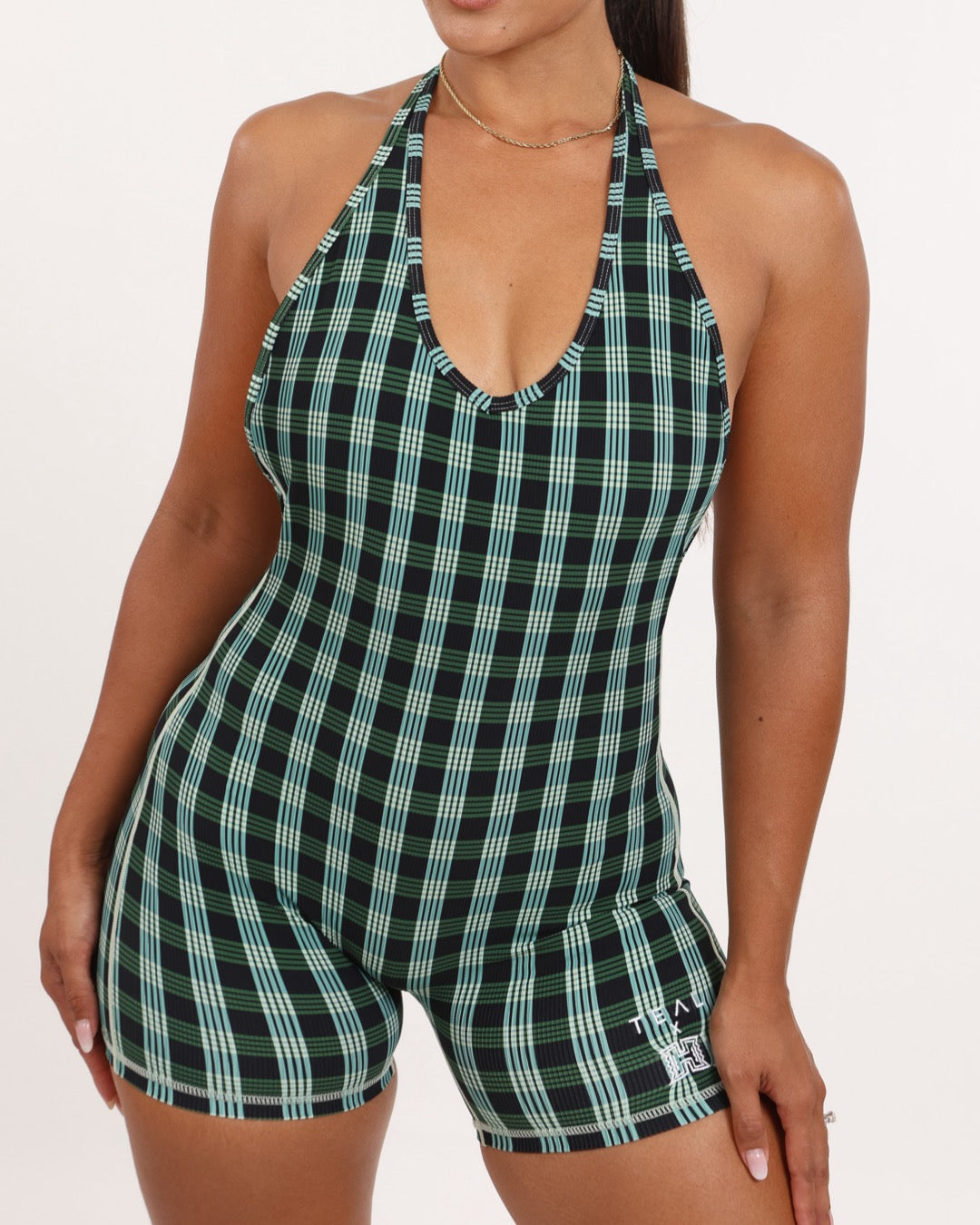 Schaleigh Halter Jumpsuit in UH Black Palaka