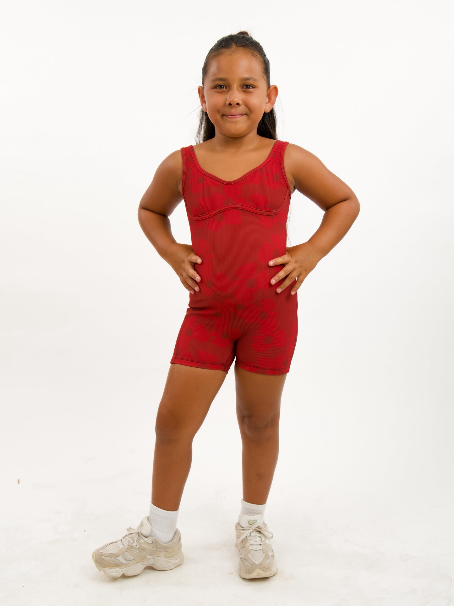 Mini Aura Jumpsuit in Zinnia Red Dahlia