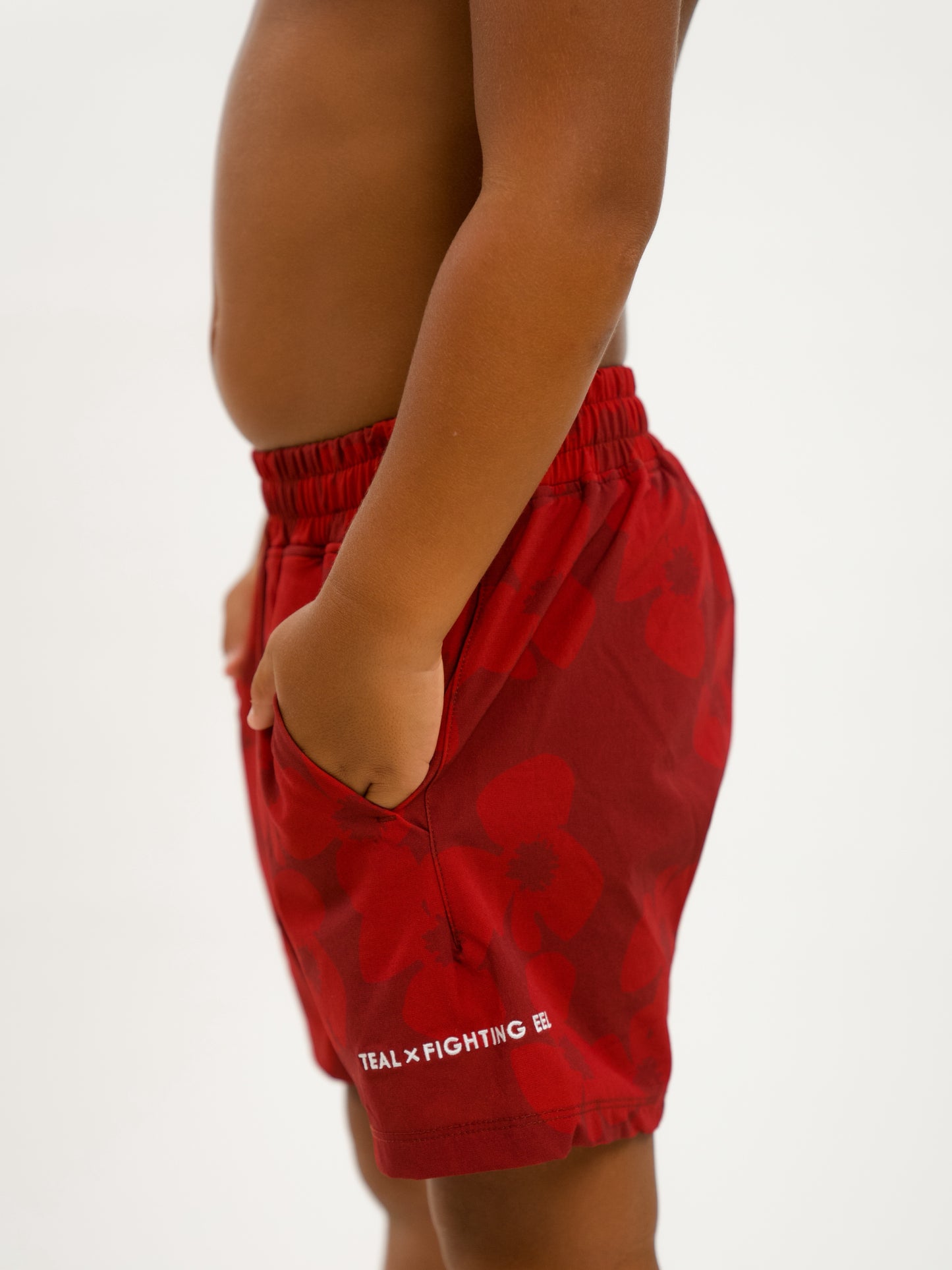 Luxe Hybrid Boy's Shorts in Zinnia Red Dahlia
