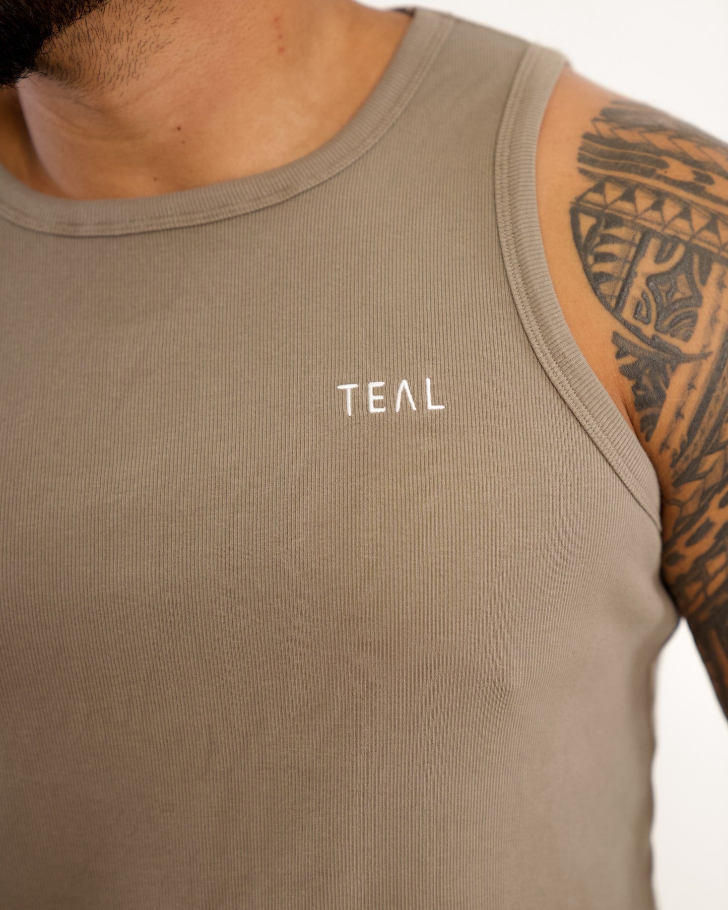 Everyday Men's Tank in Ribbed Khaki