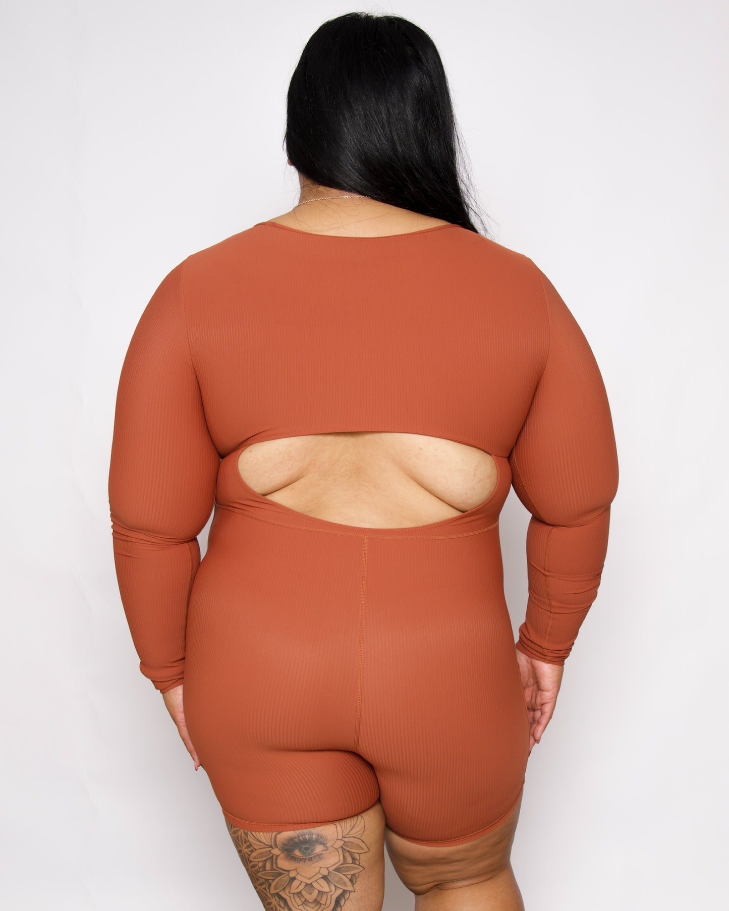 Aura Long Sleeve Jumpsuit in Rust