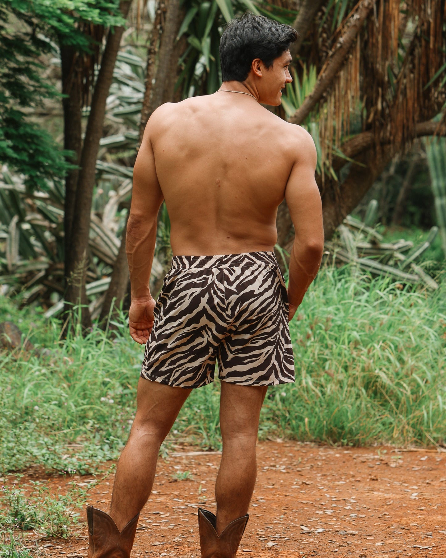 Luxe Hybrid Men's Shorts in Dark Zebra