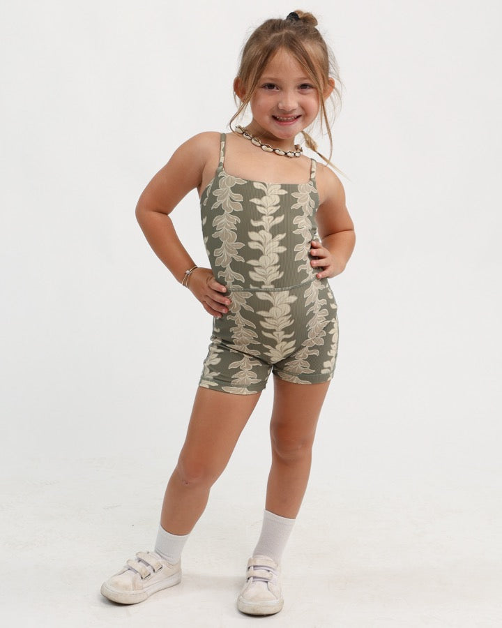 Mini Kayla Jumpsuit in Plumeria Lei Sage