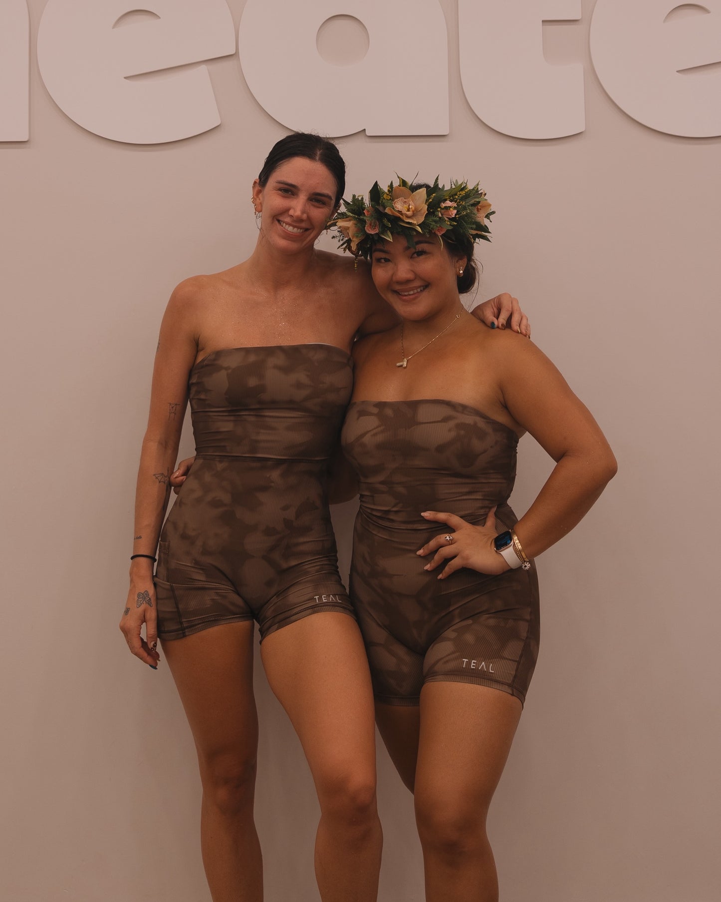 Anu Strapless Jumpsuit in Brown Shibori