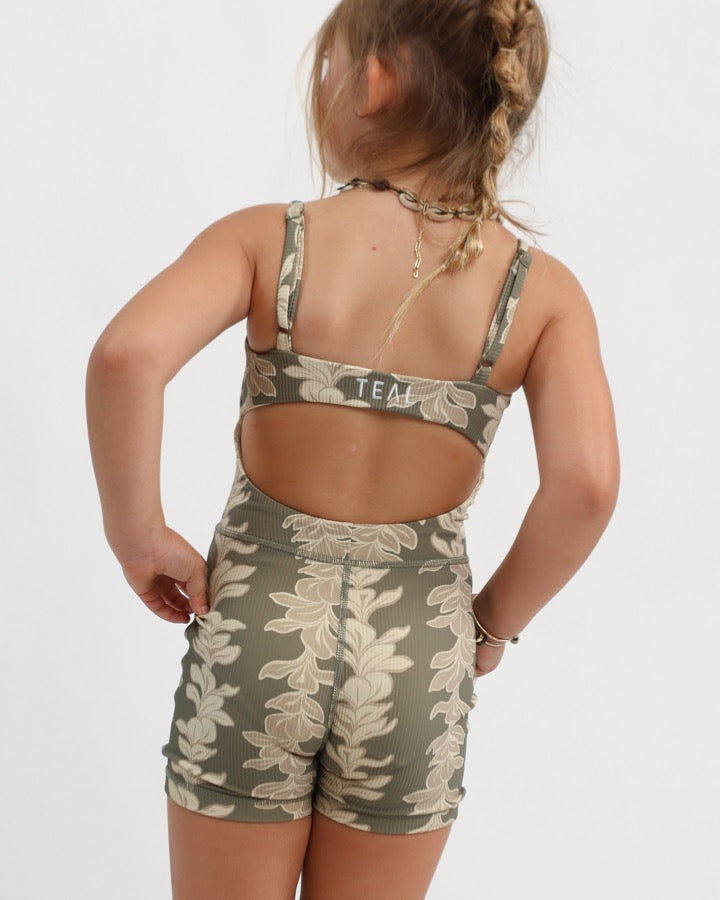 Mini Kayla Jumpsuit in Plumeria Lei Sage