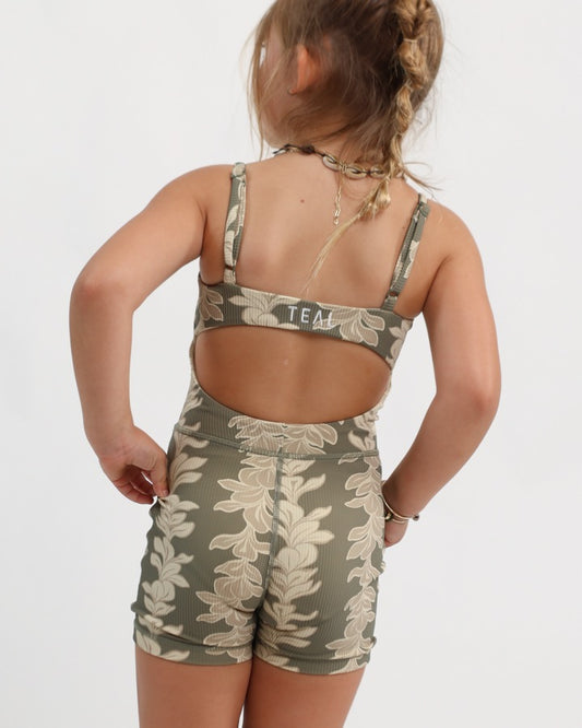 Mini Kayla Jumpsuit in Plumeria Lei Sage