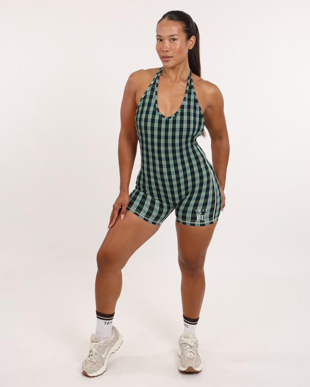 Schaleigh Halter Jumpsuit in UH Black Palaka