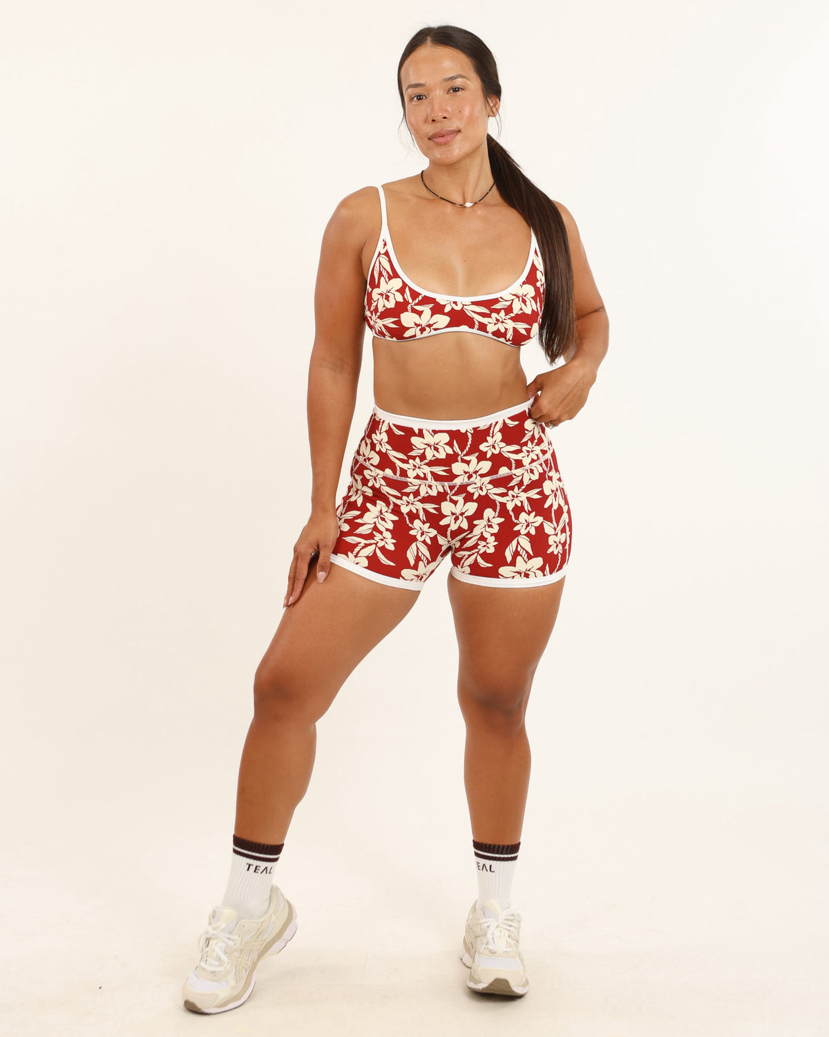 Essential 3" Biker Short in Red Orchid Lei