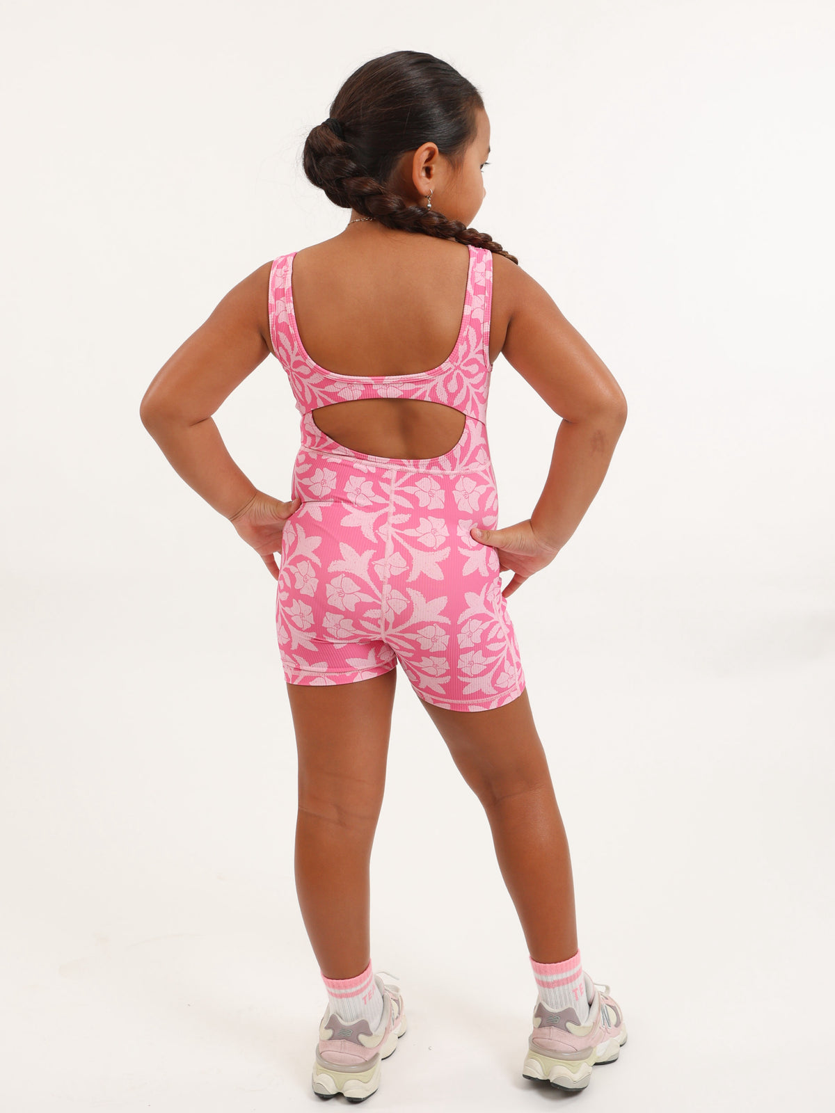 Mini Aura Jumpsuit in Pink Puakenikeni Quilt