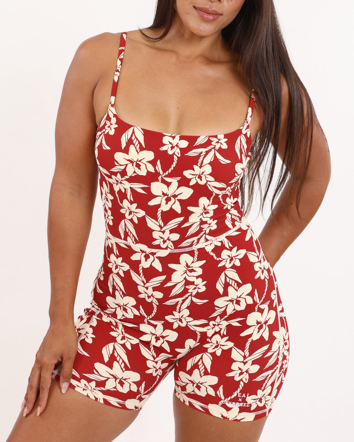 Kayla 2.0 Jumpsuit in Red Orchid Lei