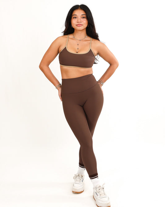 Essential Full Leggings in Ribbed Mocha