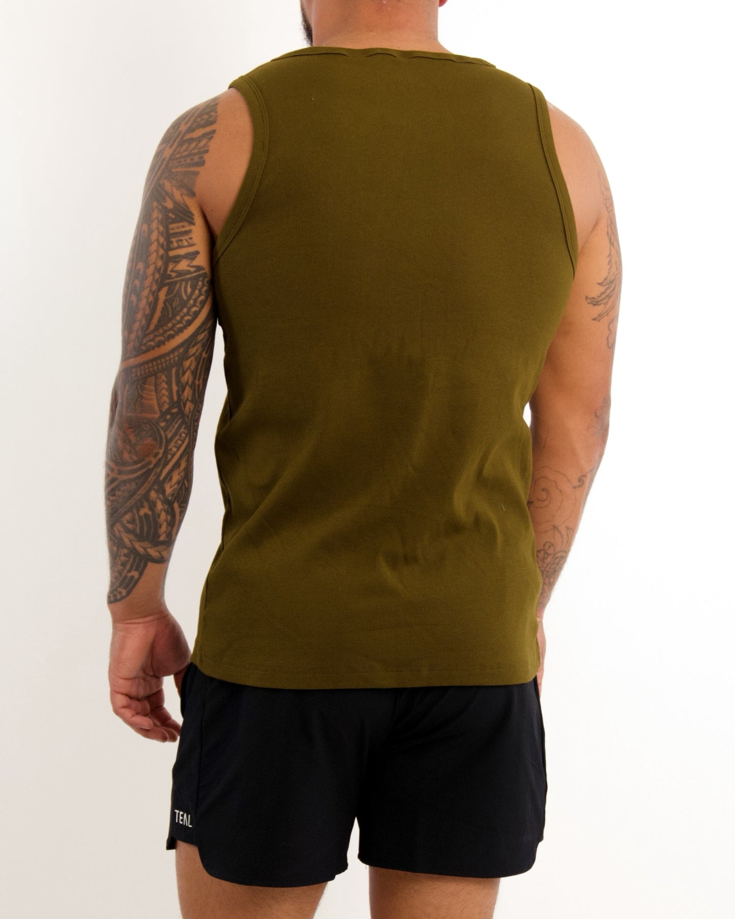 Everyday Men's Tank in Ribbed Bronze Moss