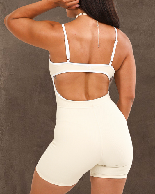 Kayla Jumpsuit in Ribbed Coconut