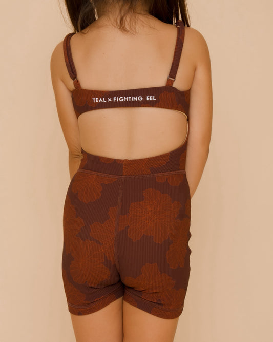 Mini Kayla Jumpsuit in Summer Hibiscus - Coco