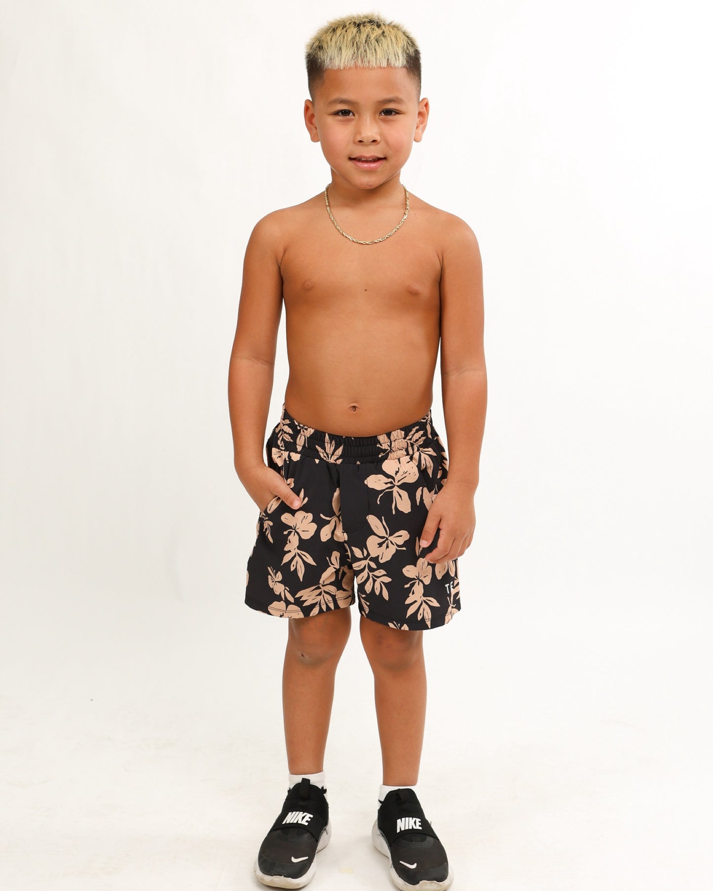 Luxe Hybrid Boy's Shorts in Okika Black