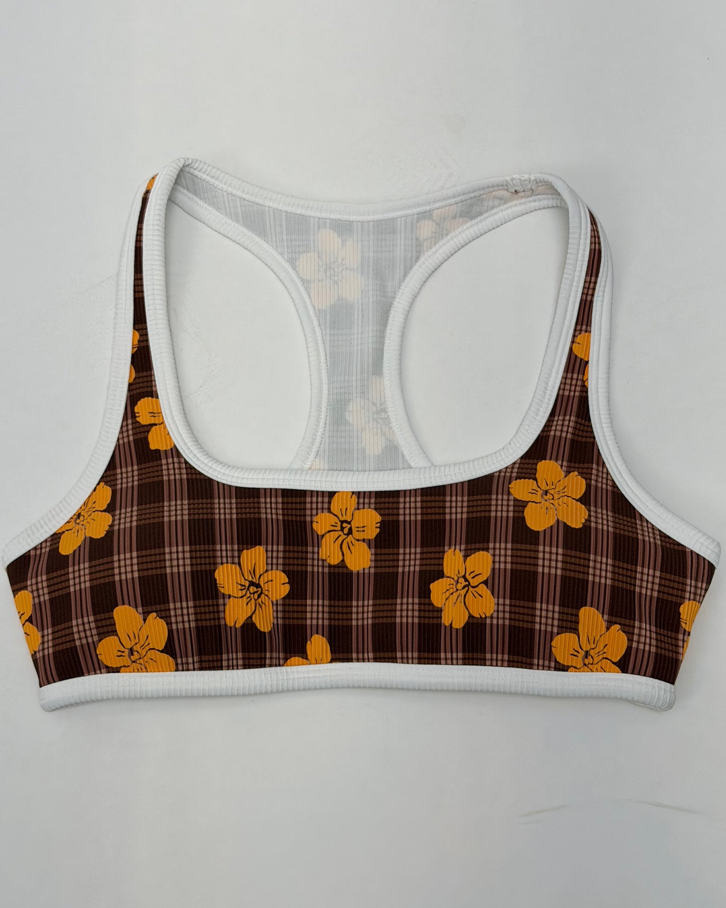 Racer Back Top in Brown Puakenikeni