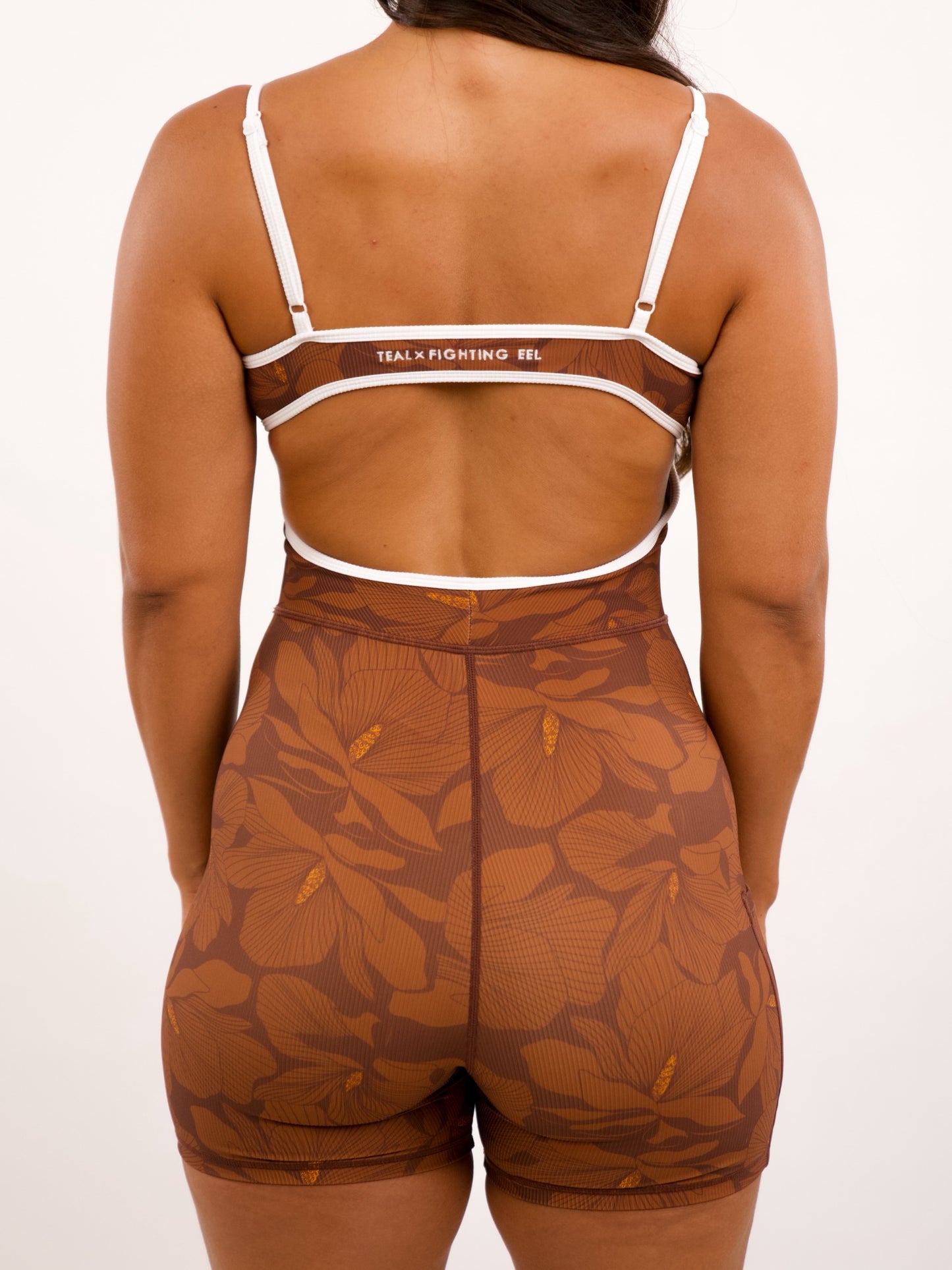 Kayla Jumpsuit in Chic Magnolia Brown w/ Trim