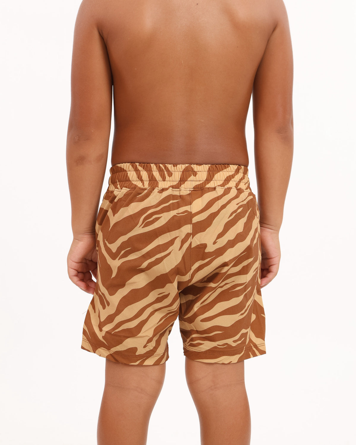 Luxe Hybrid Boy's Shorts in Caramel Zebra
