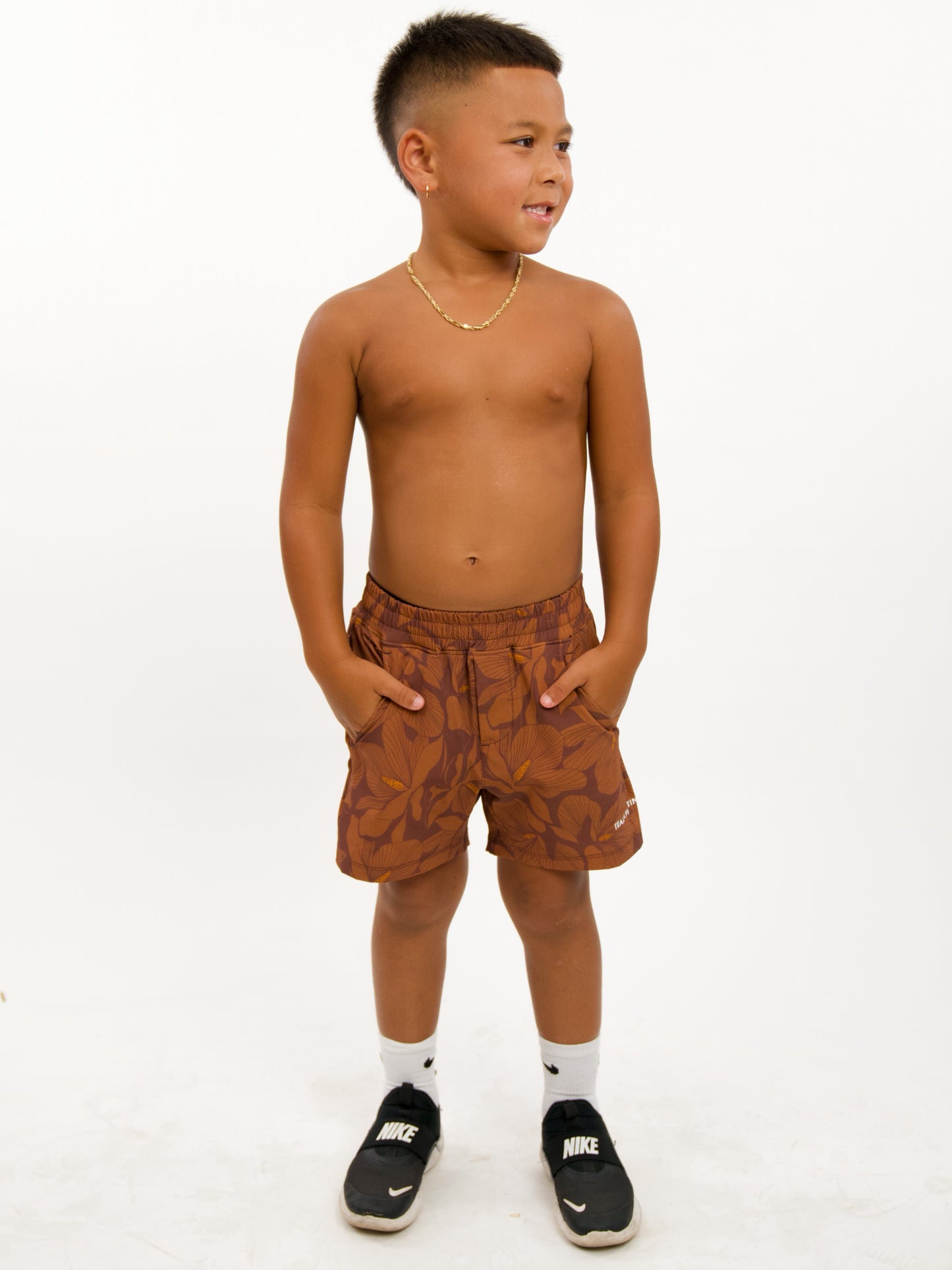 Luxe Hybrid Boy's Shorts in Chic Magnolia Brown