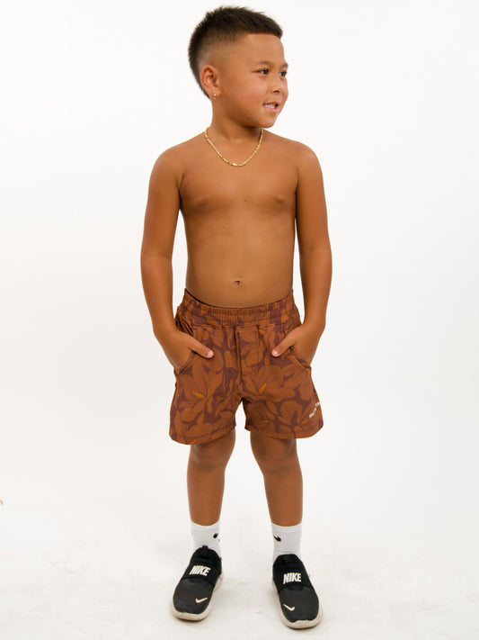 Luxe Hybrid Boy's Shorts in Chic Magnolia Brown