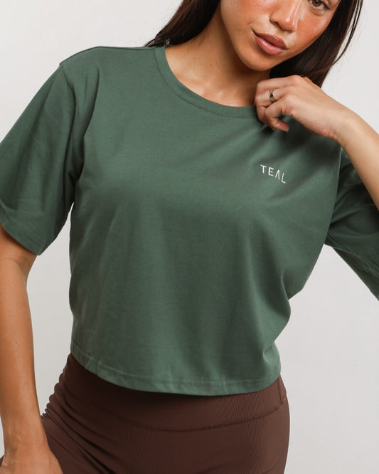 Everyday Tie Back Tee in Deep Teal