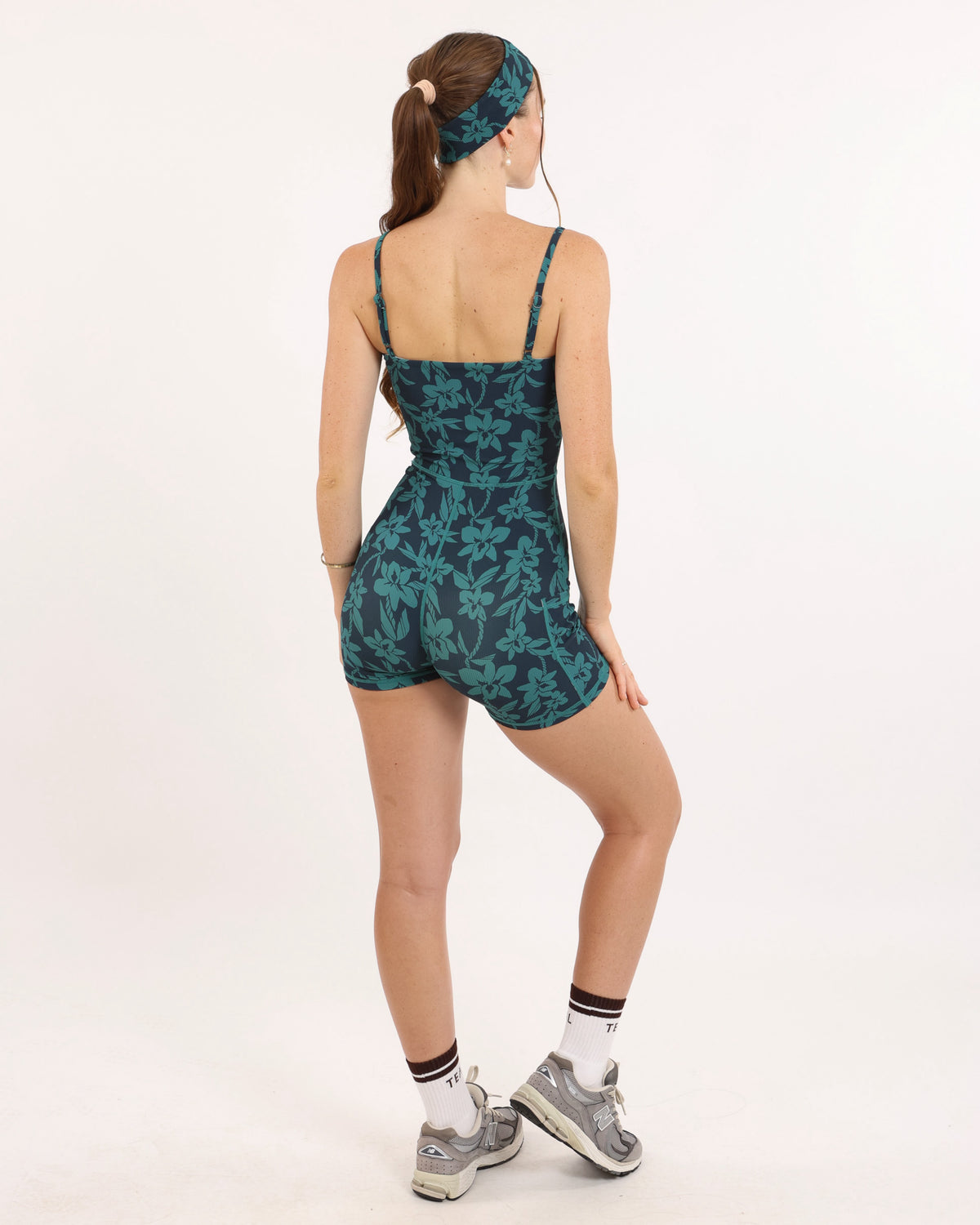Kayla 2.0 Jumpsuit in Teal Orchid Lei