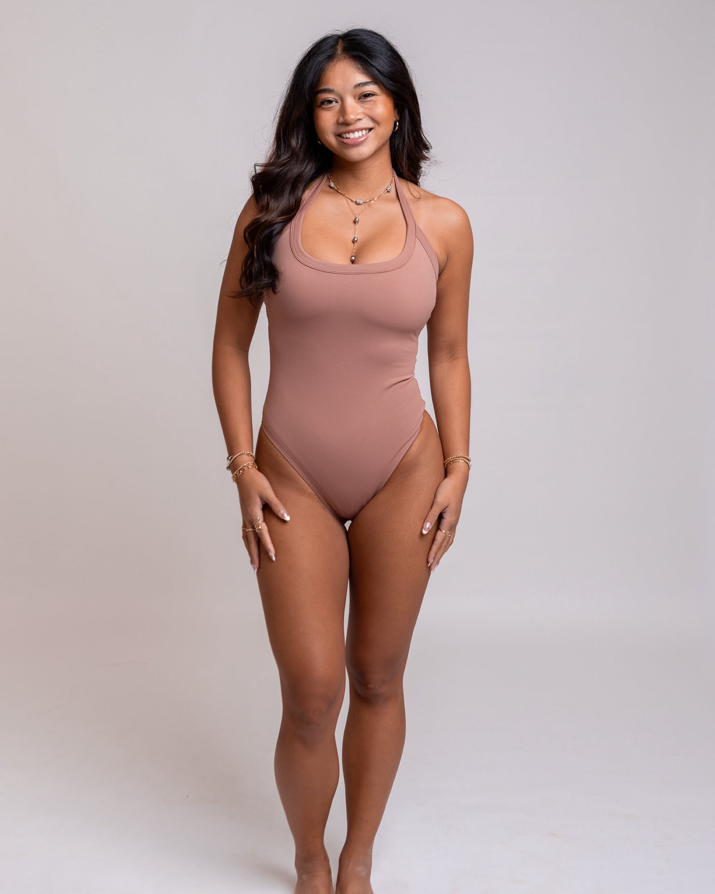 Lei Halter Bodysuit in Blush