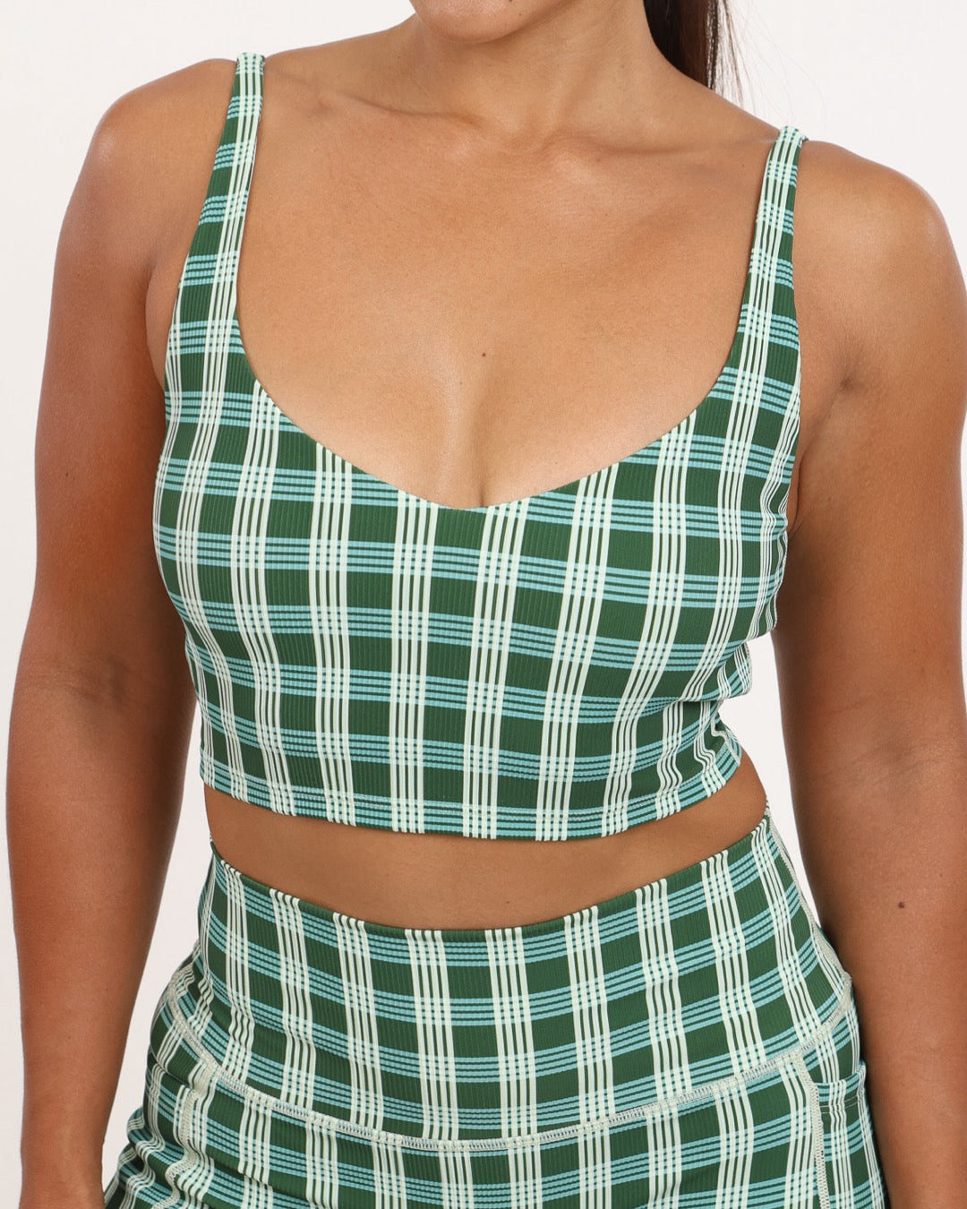 Ash Crop Tank in UH Green Palaka