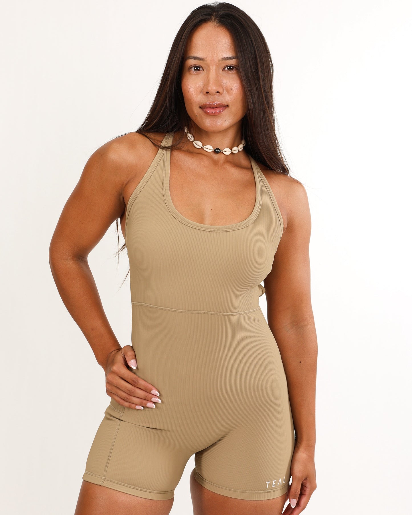 Kelia Jumpsuit in Ribbed Golden Khaki