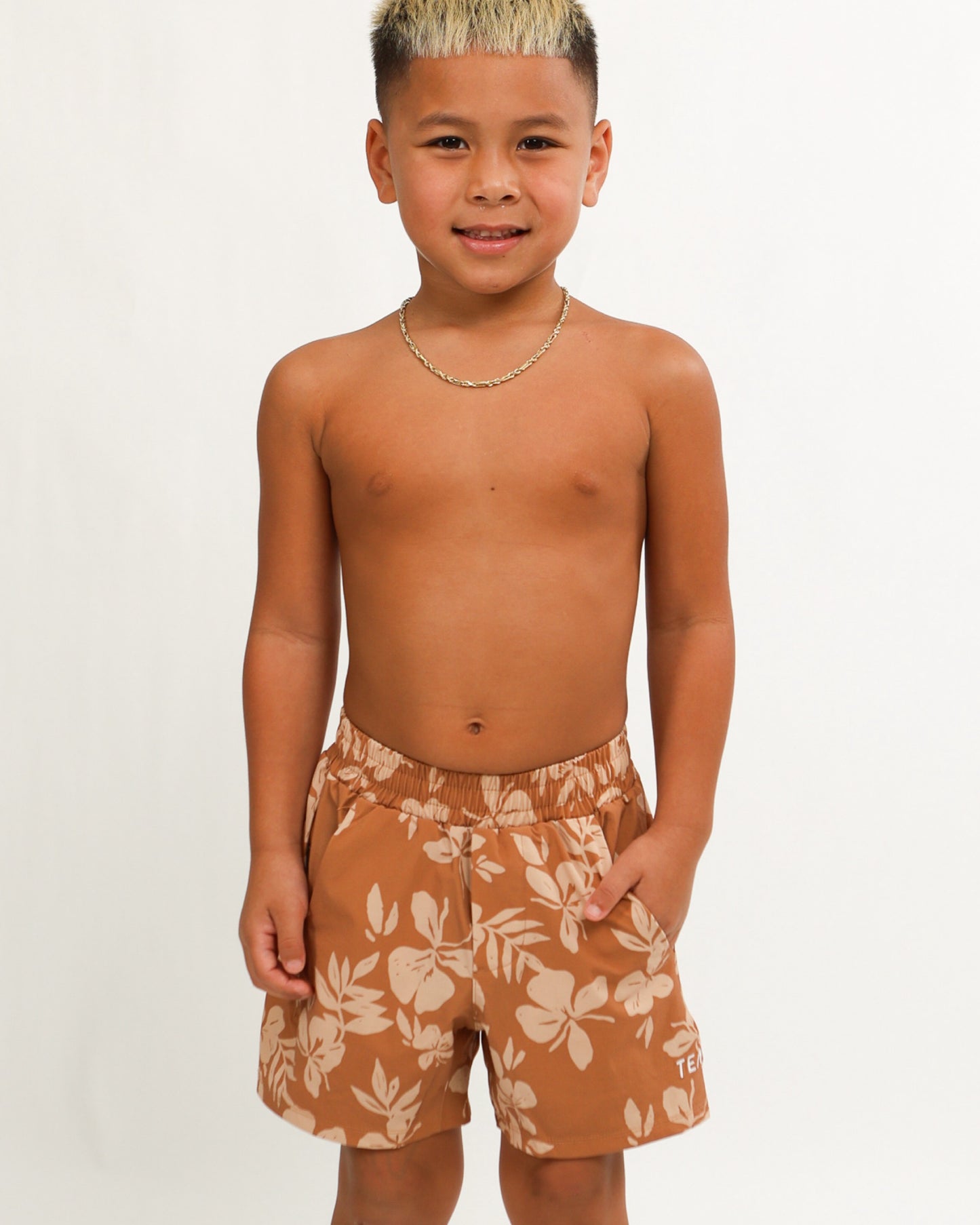 Luxe Hybrid Boy's Shorts in Okika Saddle