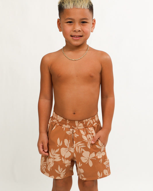 Luxe Hybrid Boy's Shorts in Okika Saddle