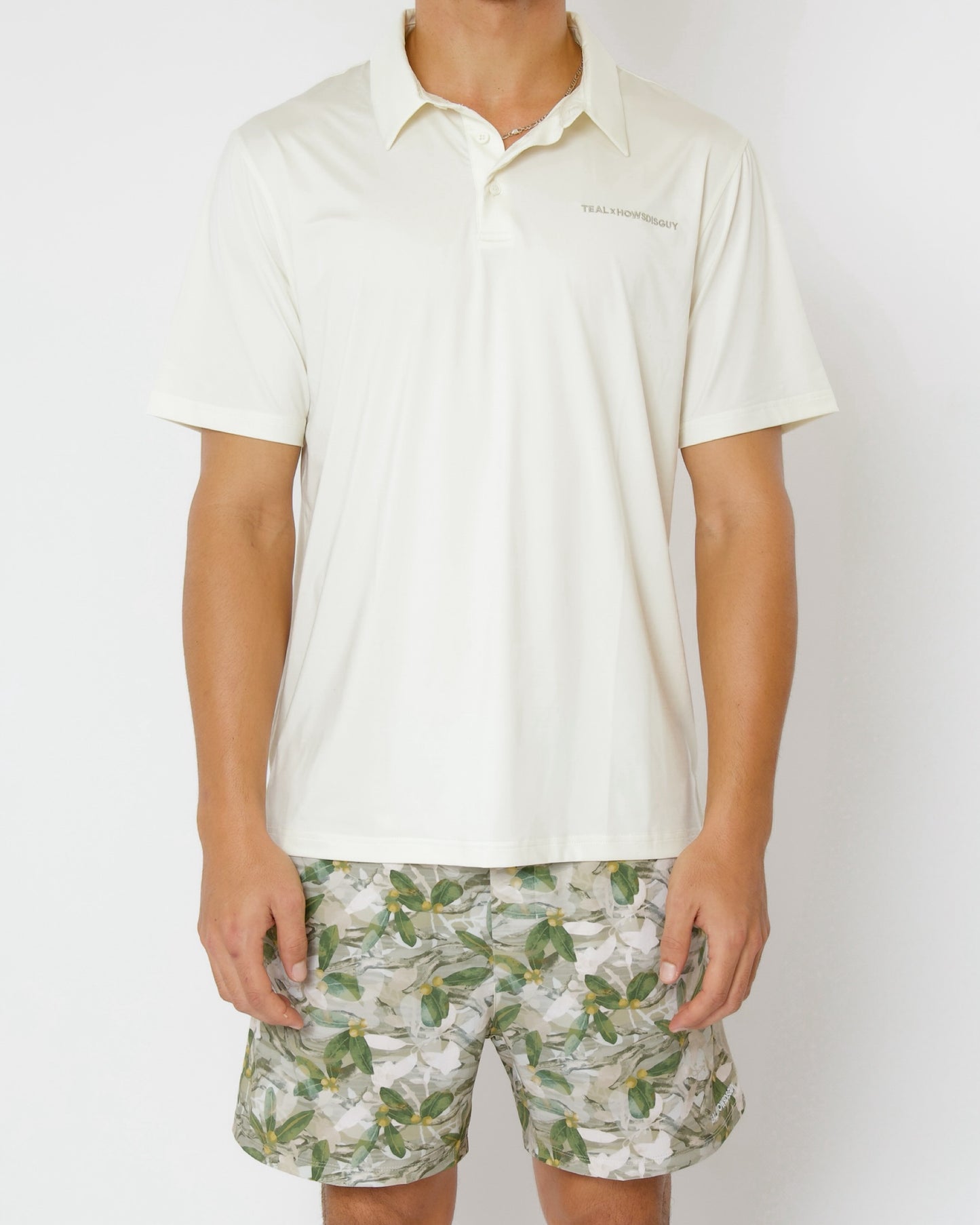 Men's Golf Polo in Cream