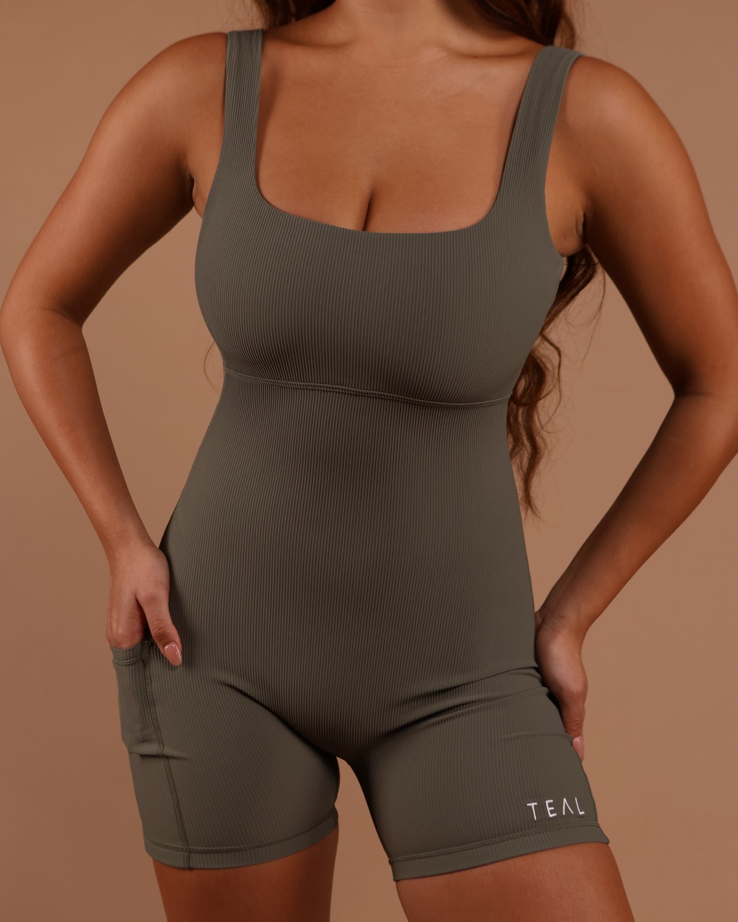LB Jumpsuit in Ribbed Olive