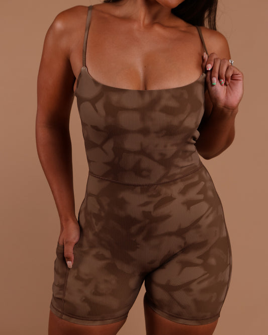 Kayla Jumpsuit in Brown Shibori