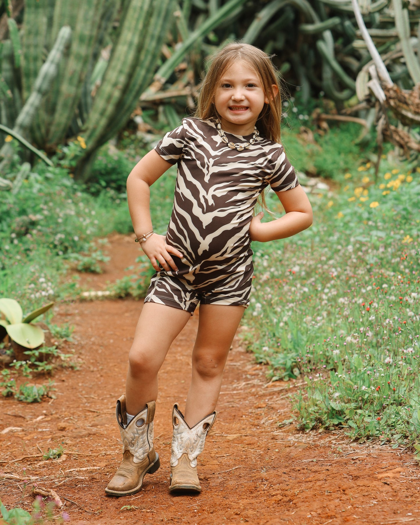 Mini T-Shirt Jumpsuit in Dark Zebra
