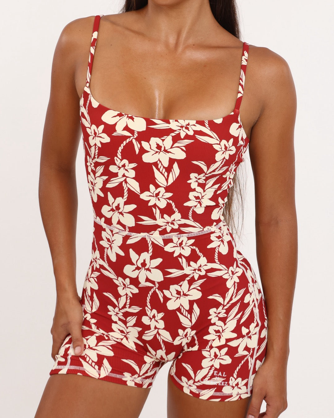 Kayla 2.0 Jumpsuit in Red Orchid Lei