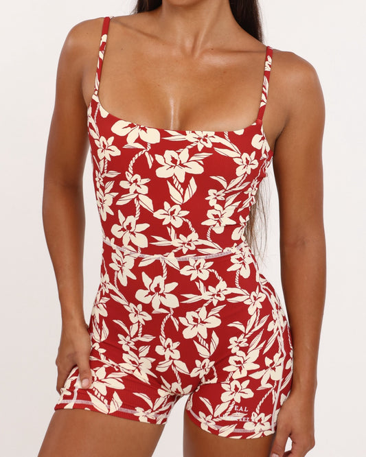 Kayla 2.0 Jumpsuit in Red Orchid Lei