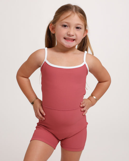 Mini Kayla Jumpsuit in Coral Pink