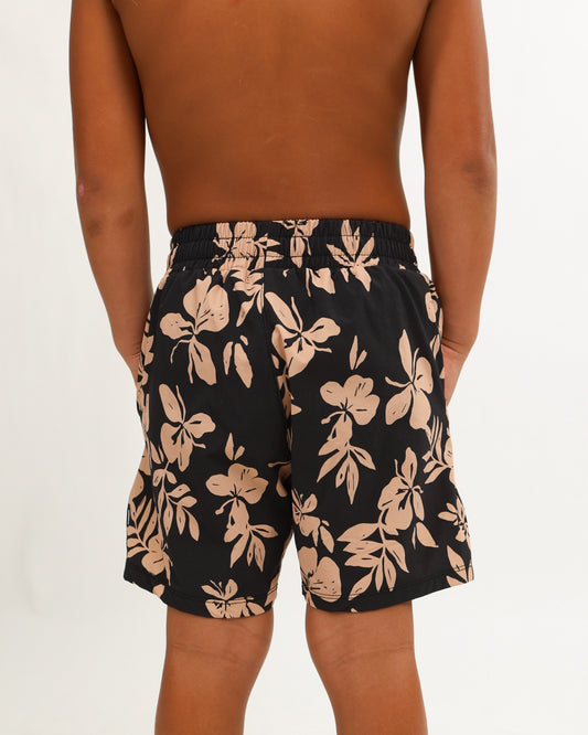 Luxe Hybrid Boy's Shorts in Okika Black