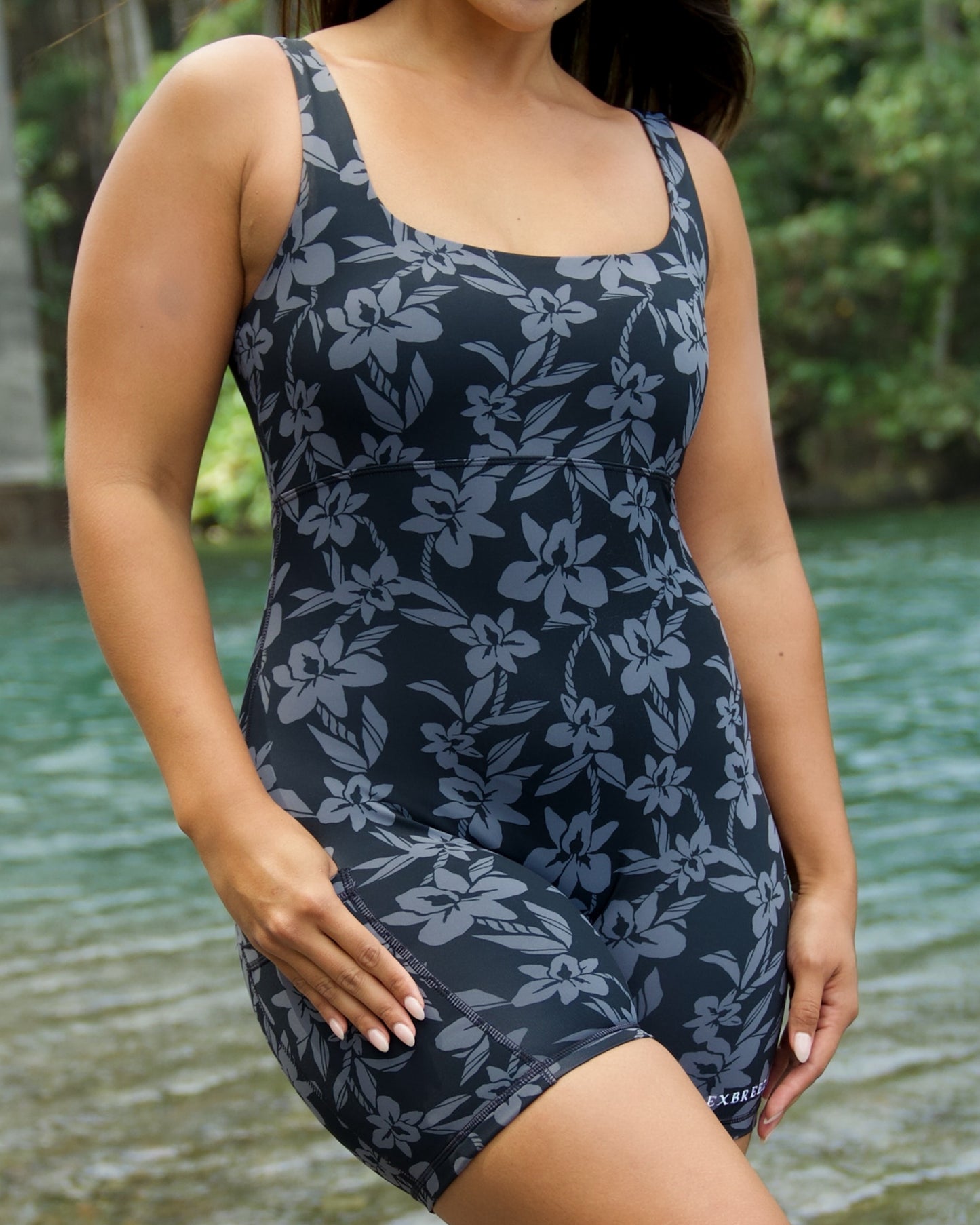 Lexbreezy Jumpsuit in Black Orchid Ti Leaf