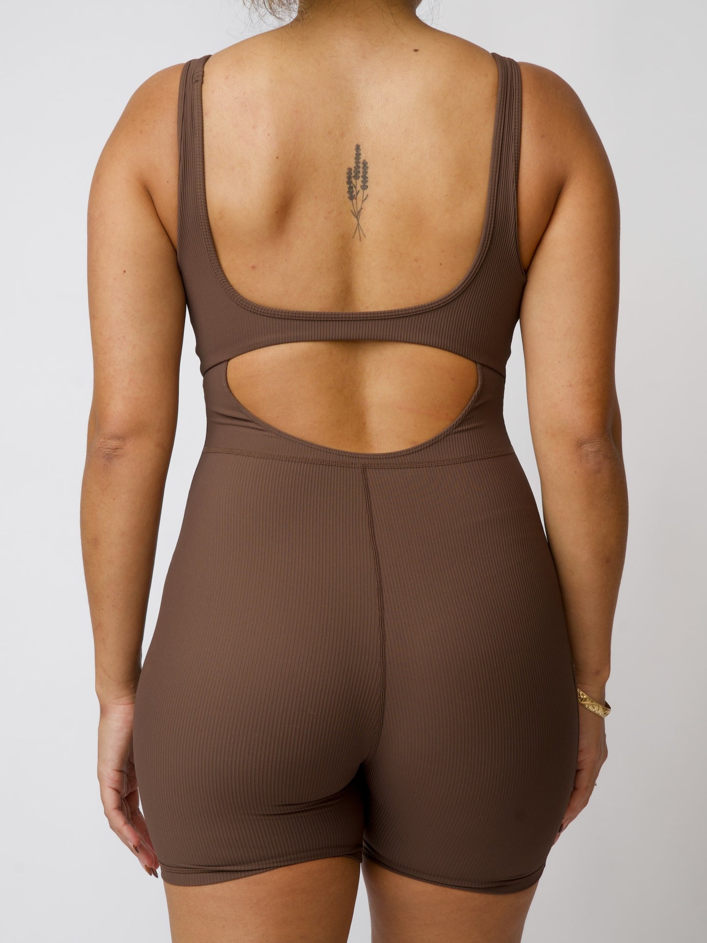 Aura Jumpsuit in Ribbed Mocha