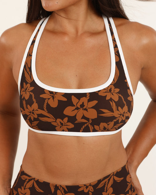 Racer Back Top in Mocha Orchid Lei