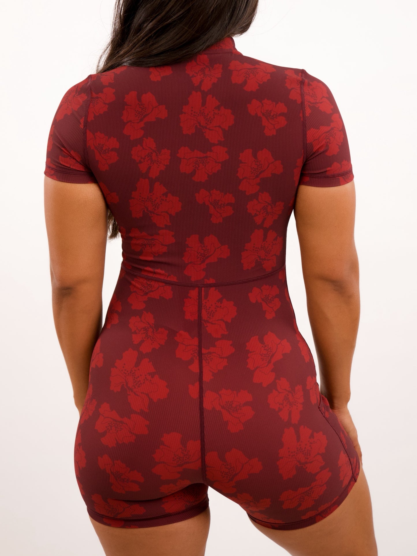 Half Zip T-Shirt Jumpsuit in Orchid Dot Porto
