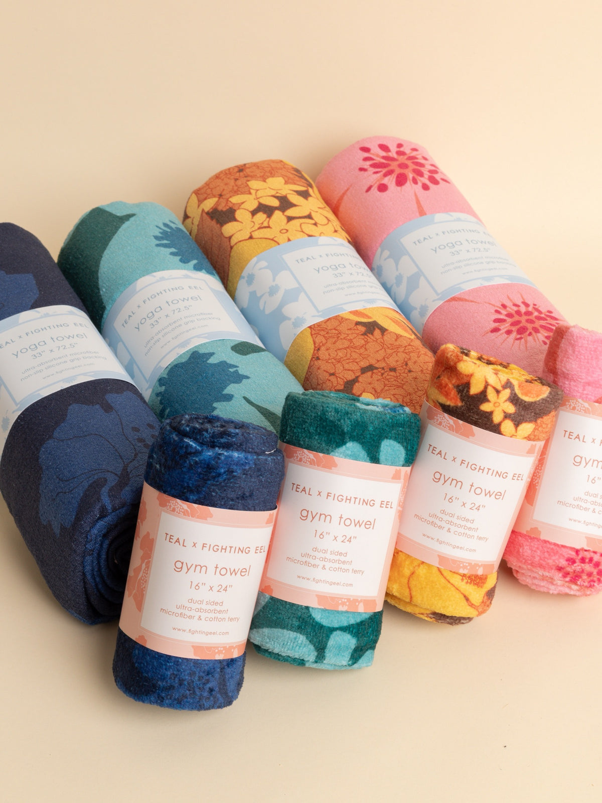 TEAL x FE Yoga Grip Towel in Retro Bloom Sunshine
