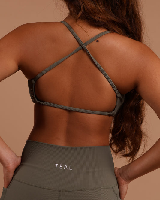 Ana Bra Top in Ribbed Olive