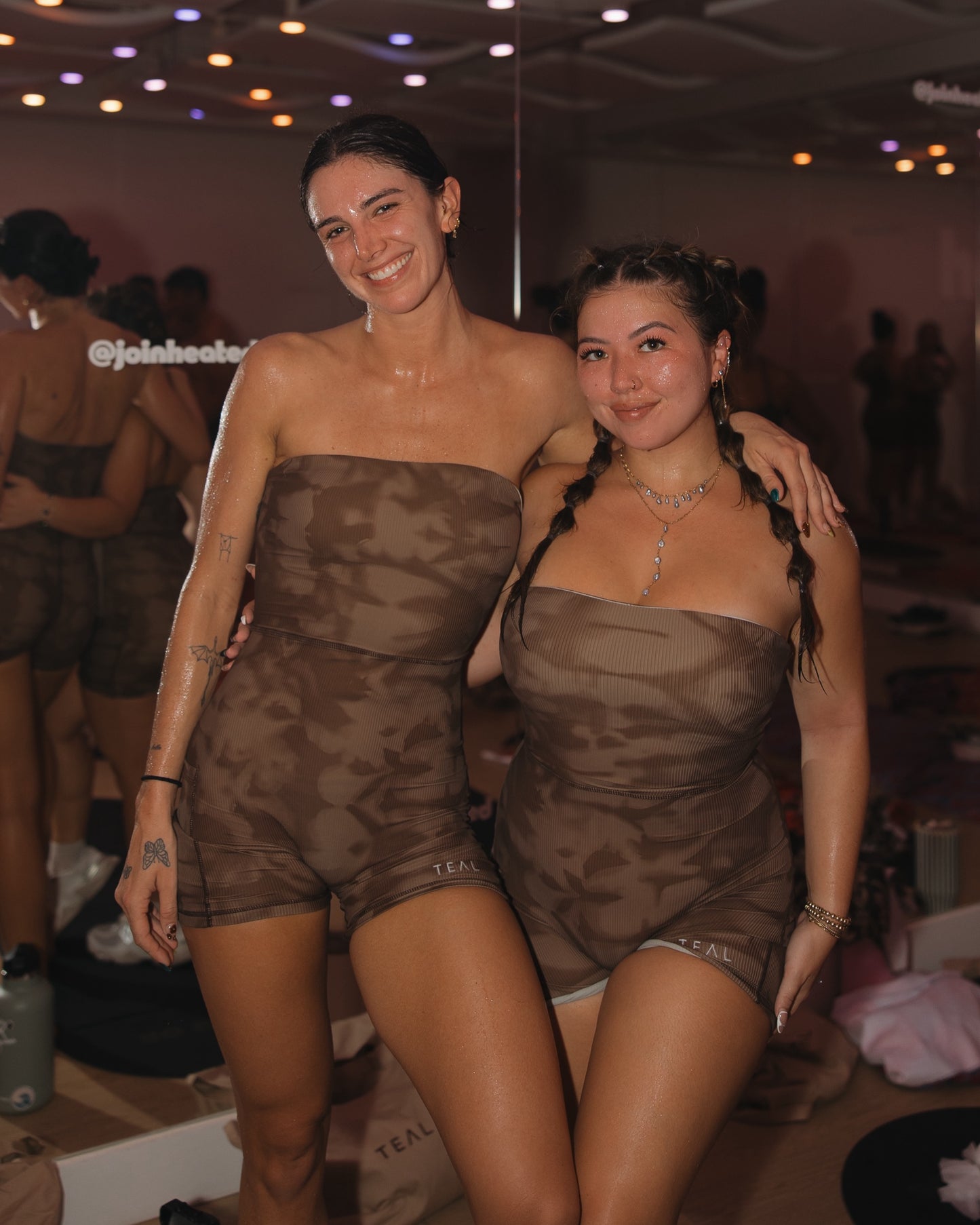 Anu Strapless Jumpsuit in Brown Shibori