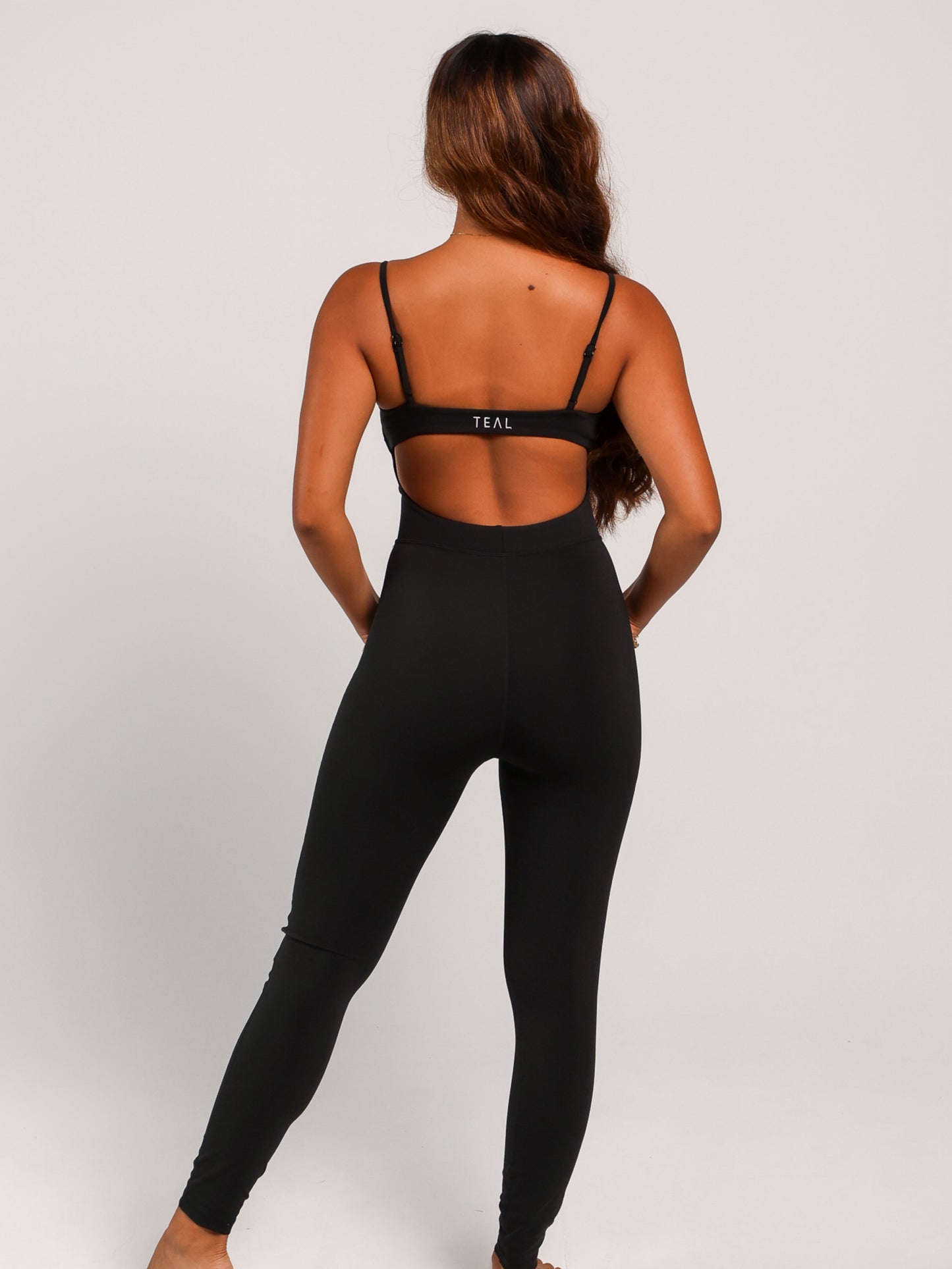Long Kayla Jumpsuit in Ribbed Black